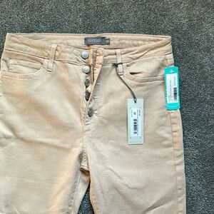 Just fab button fly skinny jeans light pink size 30/10 NWT